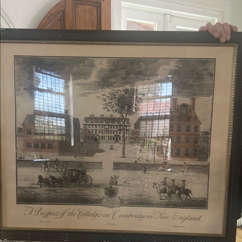 Vintage Style Framed Print of Cambridge